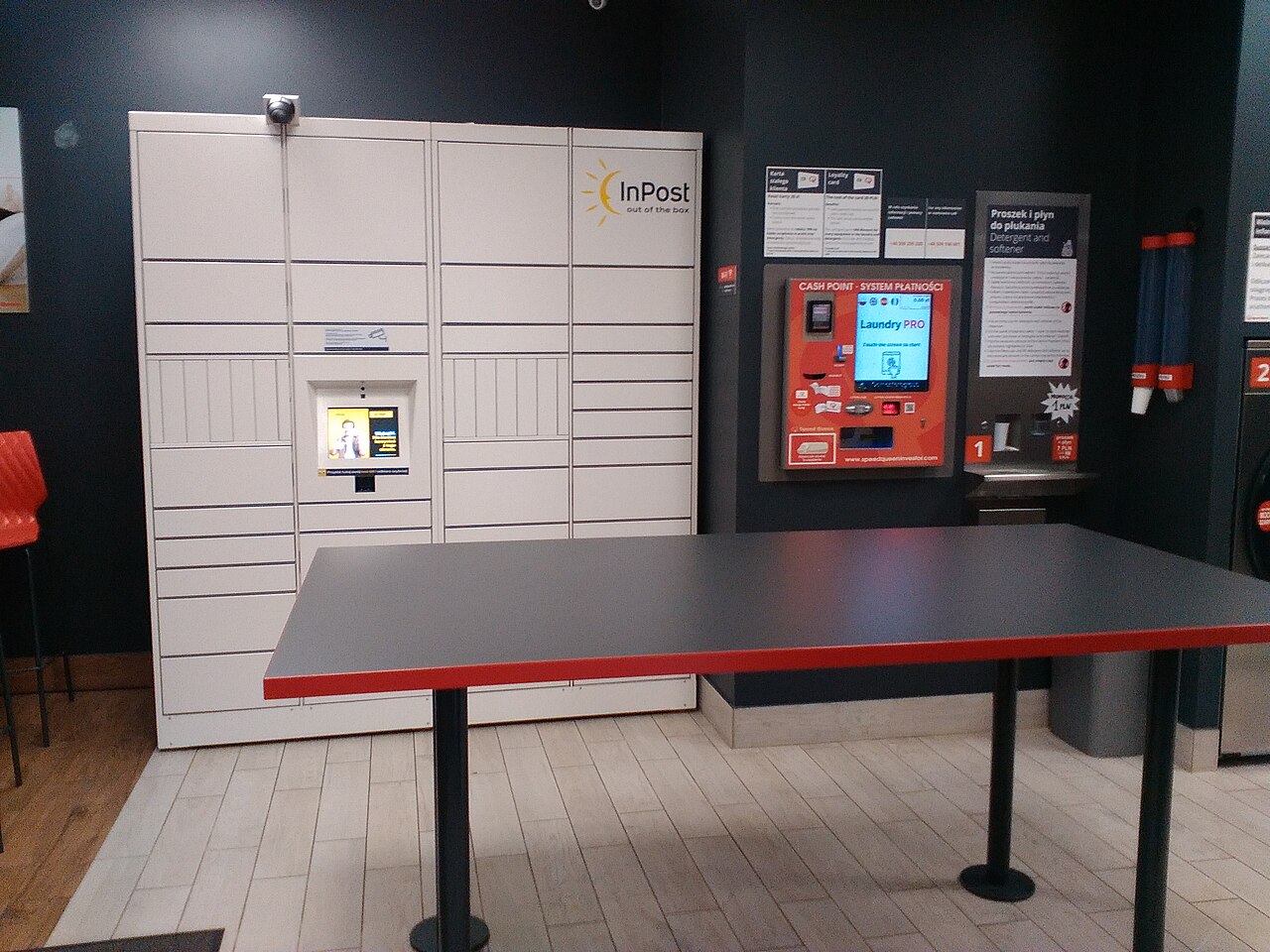 Interior of a laundromat; contextual image